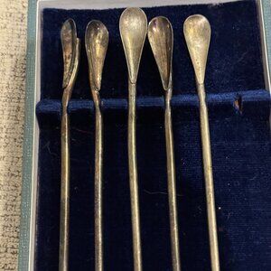 Share Sakai Silver Smith Mint Julip Iced Tea Metal Straw & Spoon 8 1/2" Set of 5